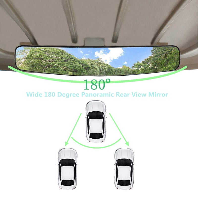 WLOOD مرآة الرؤية الخلفية لعربة الجولف WLOOD مقاس 16.5 بوصة عريضة للغاية تناسب EZGO و Yamaha و Club Car - Image 2